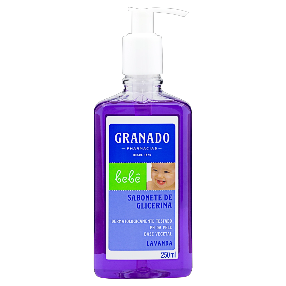 Sabonete Líquido De Glicerina Lavanda Granado Bebê Frasco 250ml