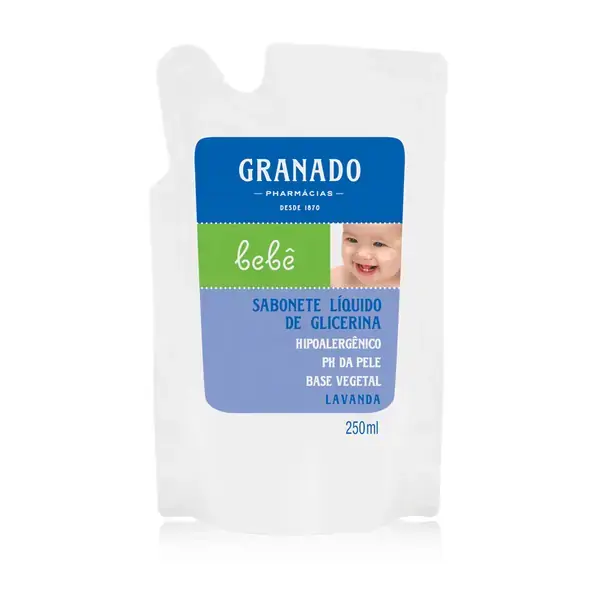 Sabonete Líquido De Glicerina Lavanda Granado Bebê Sachê 250ml Refil