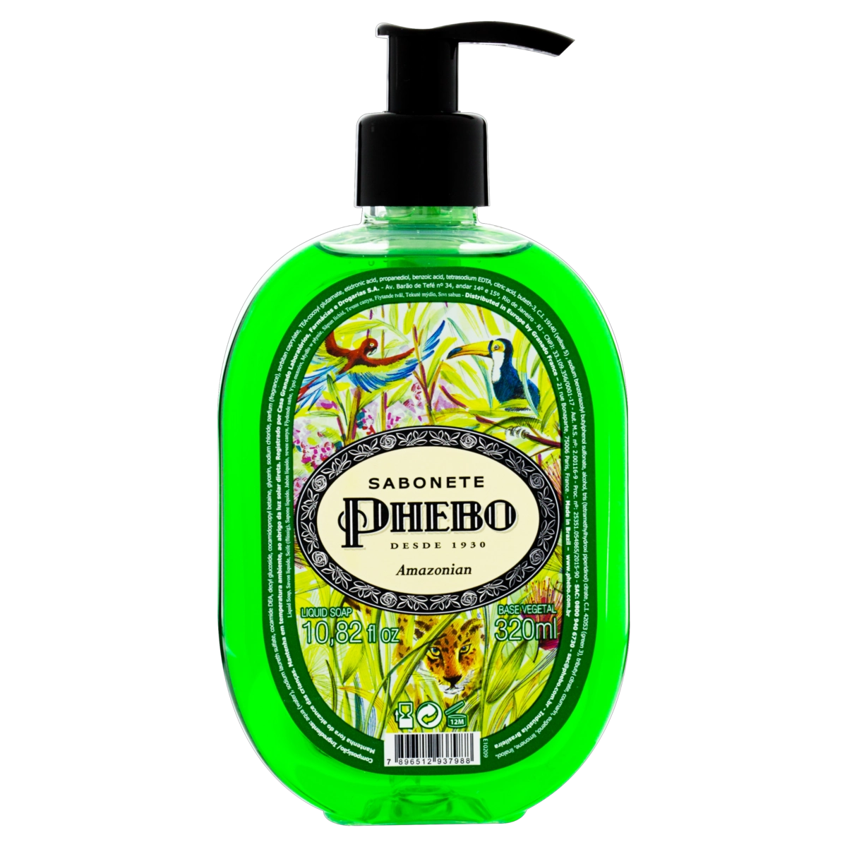 Sabonete Líquido Amazonian Phebo Frasco 320ml