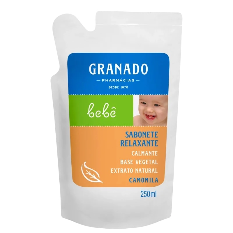 Sabonete Líquido Camomila Granado Bebê Sachê 250ml Refil