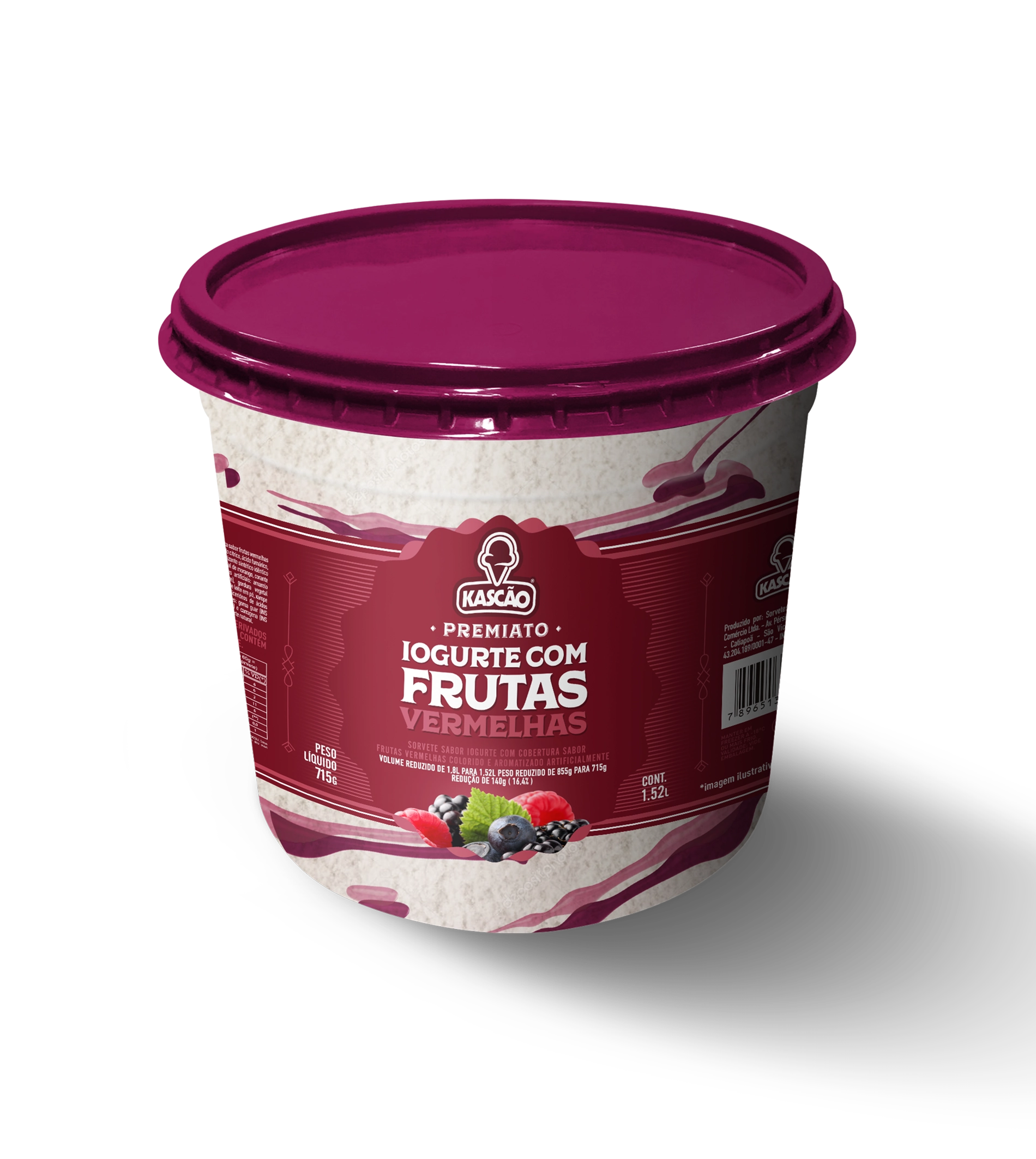 Sorv Kascao Premiato Yogurt C/frut.verm. 1.8l