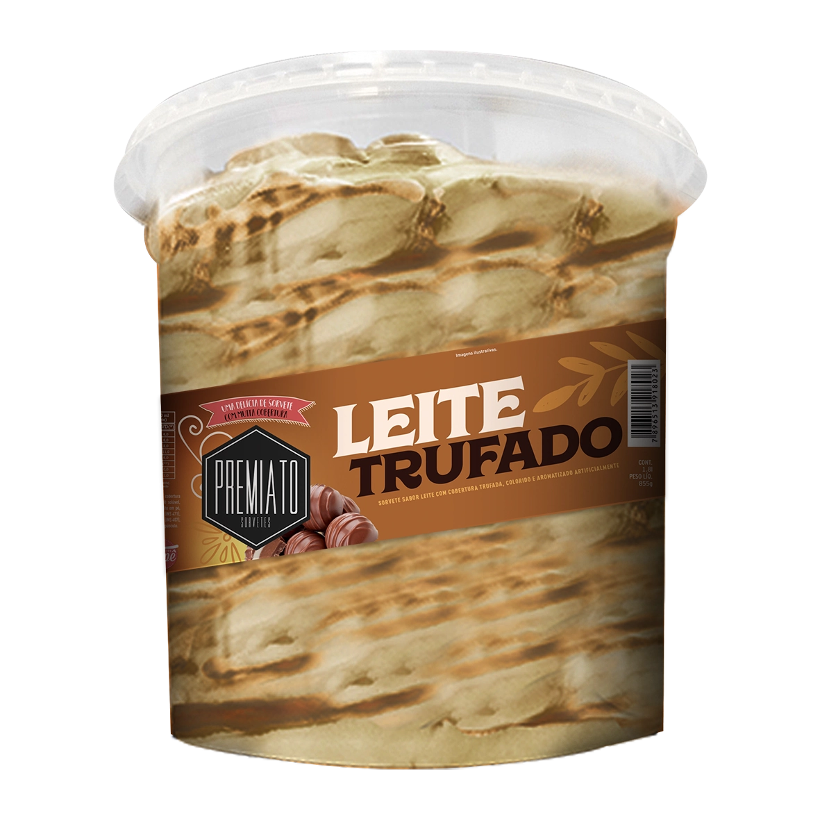 Sorvete Leite Trufado 1800g Kascao