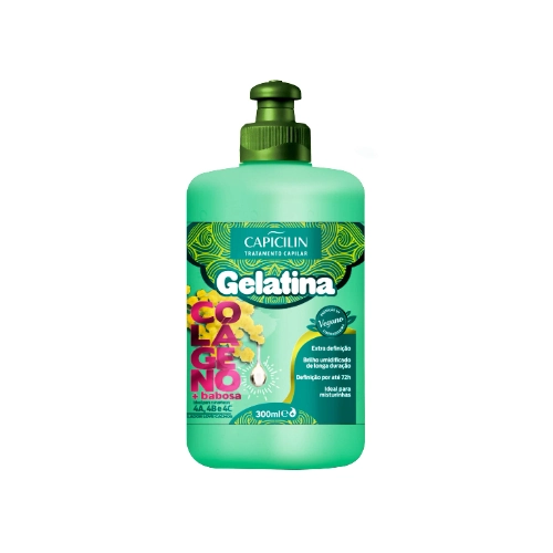 Gelatina 300ml Babosa Colágeno Capicilin