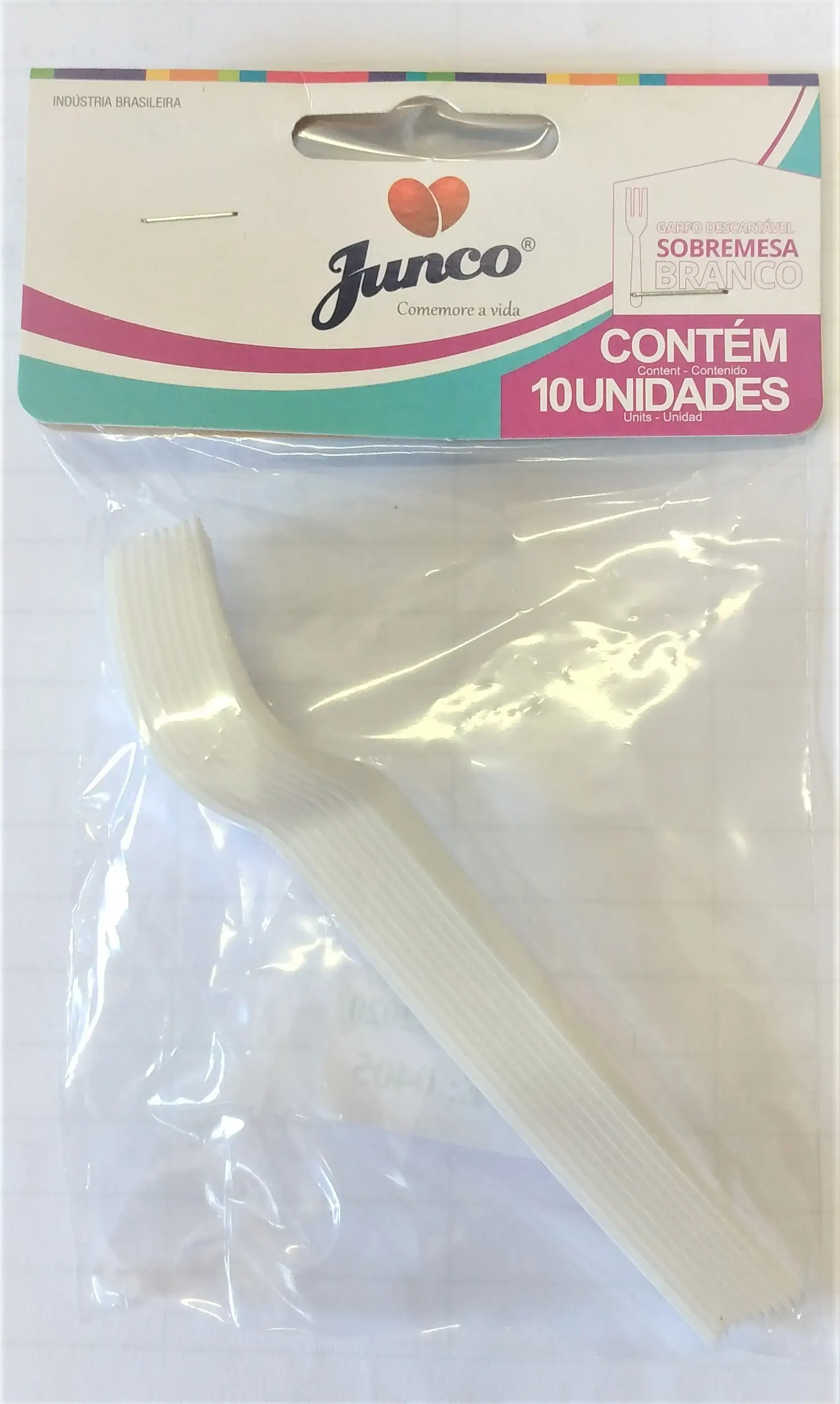 Garfo Desc Junco Sobremesa Branco C/10