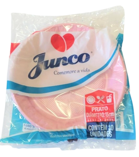 Prato Plast Junco Rosa C/10 15cm
