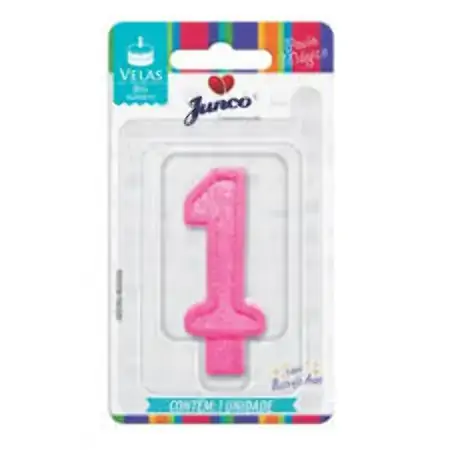 Vela Aniver Junco Big N1 Rosa