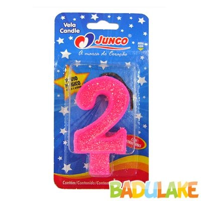 Vela Aniver Junco Big N2 Rosa