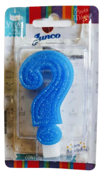 Vela Aniver Junidadeco Interrogacao Azul Unidade