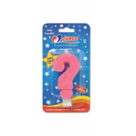 Vela Aniver Junidadeco Interrogacao Rosa Unidade
