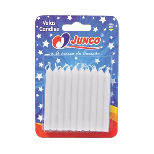 Vela Aniver Junidadeco Palito Espiral Branca C/20 Unidade