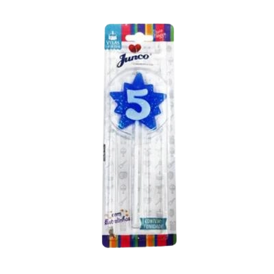 Vela Curifest Aniv Palito Azul C/pavio N.5