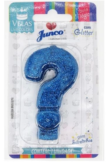 Vela Aniv Junco L Colors C Glitter Azul Inter
