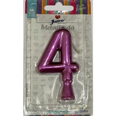 Vela Aniversario Metalizada N.4 Rose