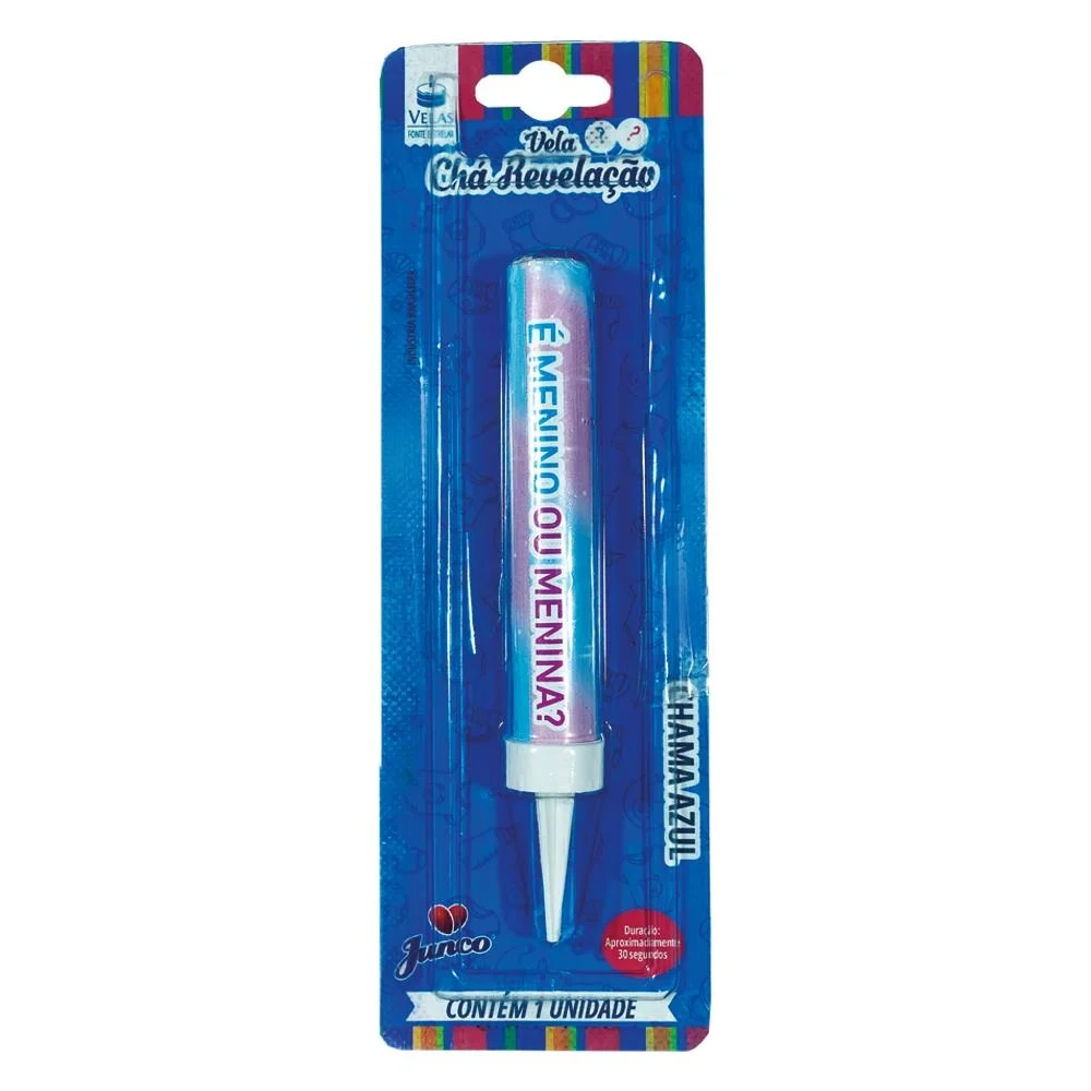 Vela Junco Cha Revelacao 1und Azul 33973