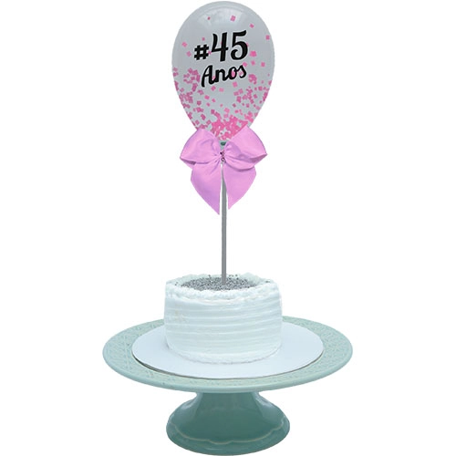 Ballon Cake Trasparente Papel Metalizado Pink