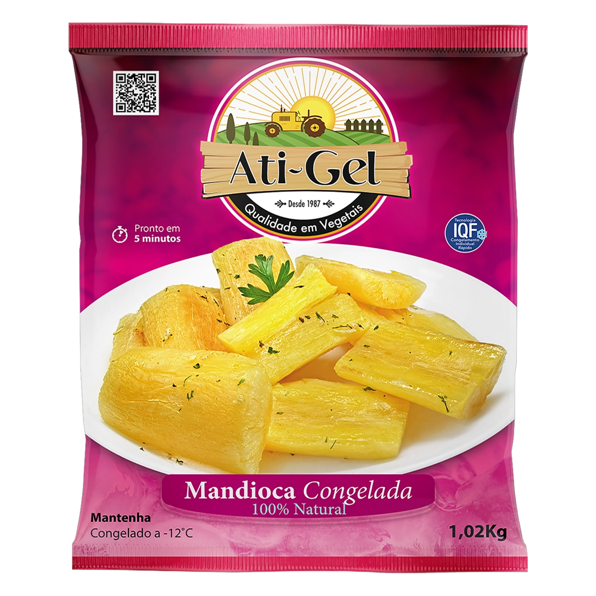 Mandioca Congelada Ati Gel Pacote 1,02kg