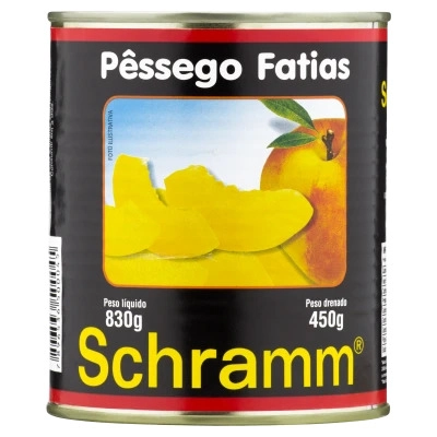 Pêssego Em Calda Em Fatias Schramm Lata 450g