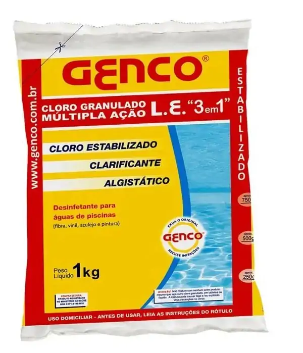 Cloro Genco L E 3x1 Multi Uso Acao 1kg Granulado