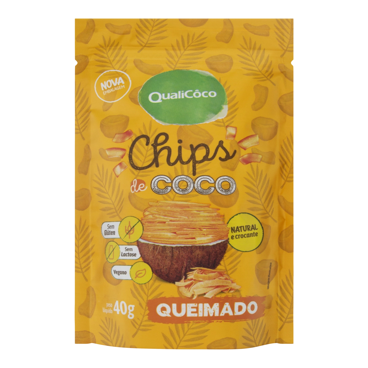 Chips De Coco Queimado Zero Lactose Qualicôco Sachê 40g