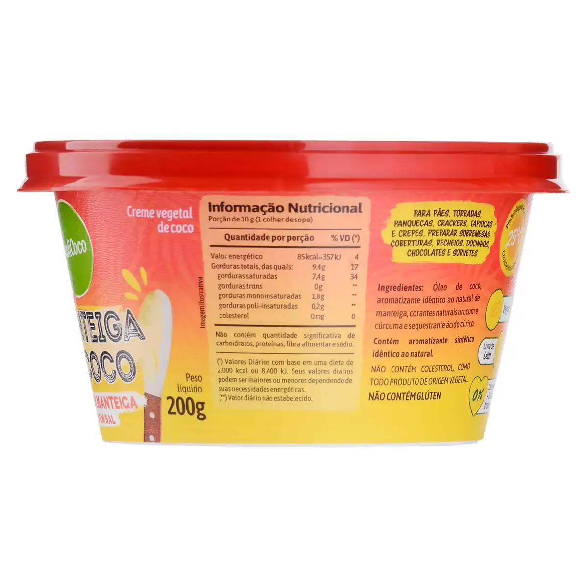Manteiga Qualicoco 200g Sabor Manteiga S/sal