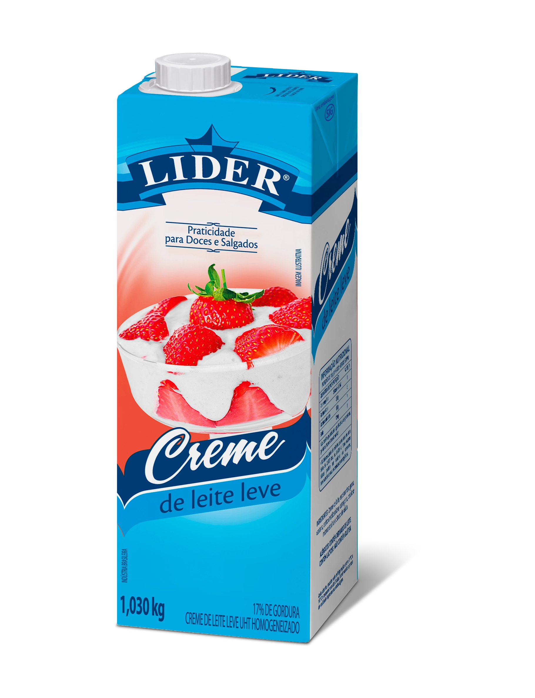 Creme De Leite Uht Leve Homogeneizado Lider Caixa 1,030kg