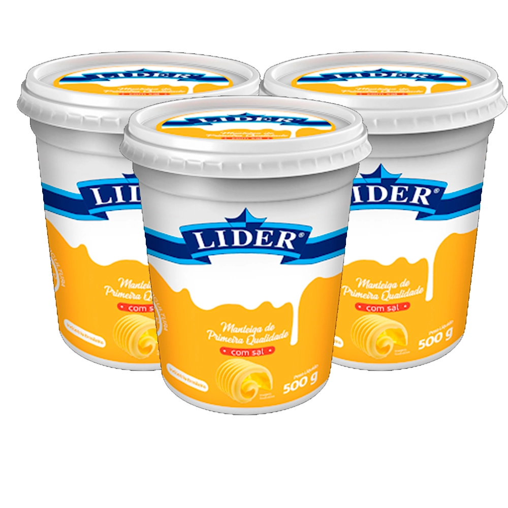 Manteiga De Primeira Qualidade Com Sal Lider Pote 500g