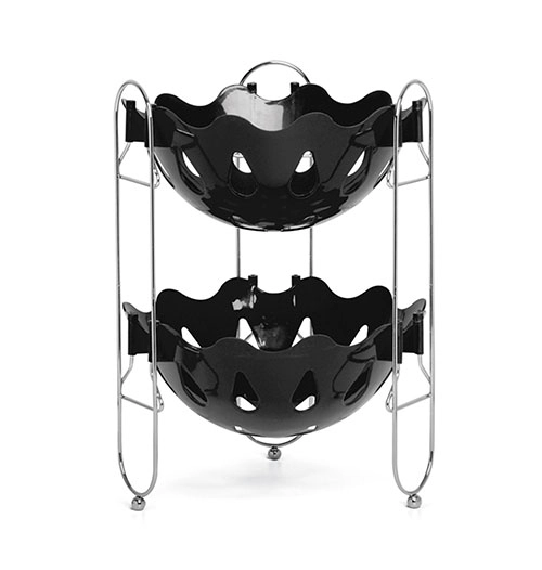 Fruteira Dupla Cromo Preto 309 7 Niquelart Etiquetar