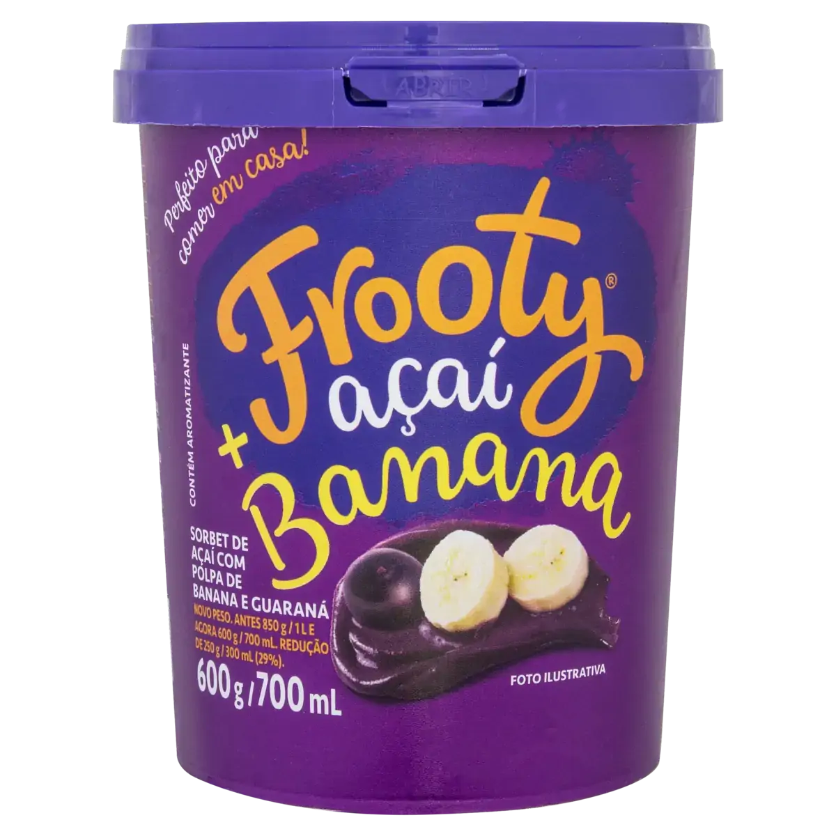 Sorbet Açaí E Banana Frooty Pote 700ml