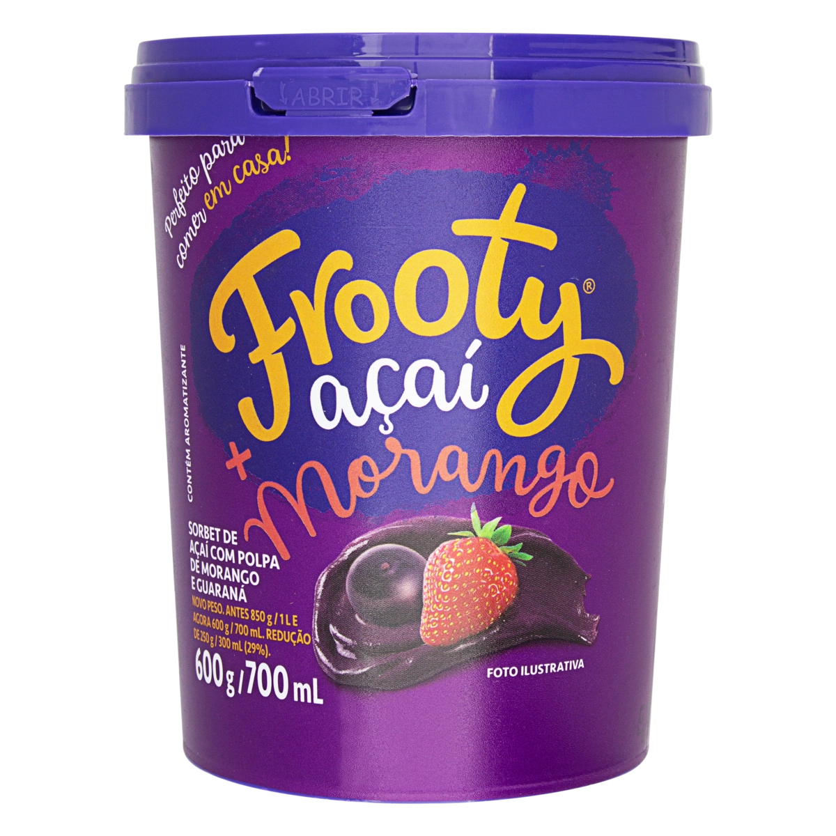 Sorbet Açaí Com Morango Frooty Pote 700ml