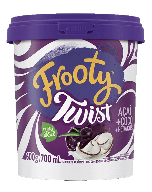 Sorbet Açaí E Coco Frooty Twist Pote 700ml