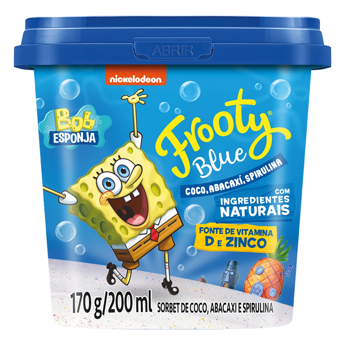 Sorbet Blue Bob Esponja Frooty Pote 200ml