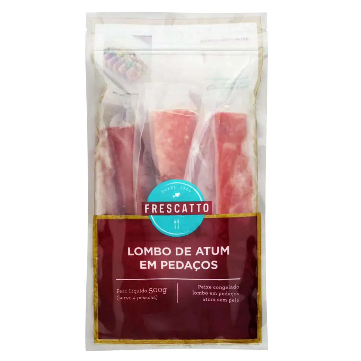Lombo De Atum Congelado Em Pedaços Sem Pele Frescatto Pacote 500g