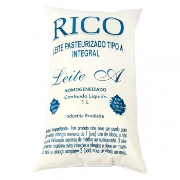 Leite Pasteurizado Homogeneizado Tipo A Integral Rico Pacote 1l