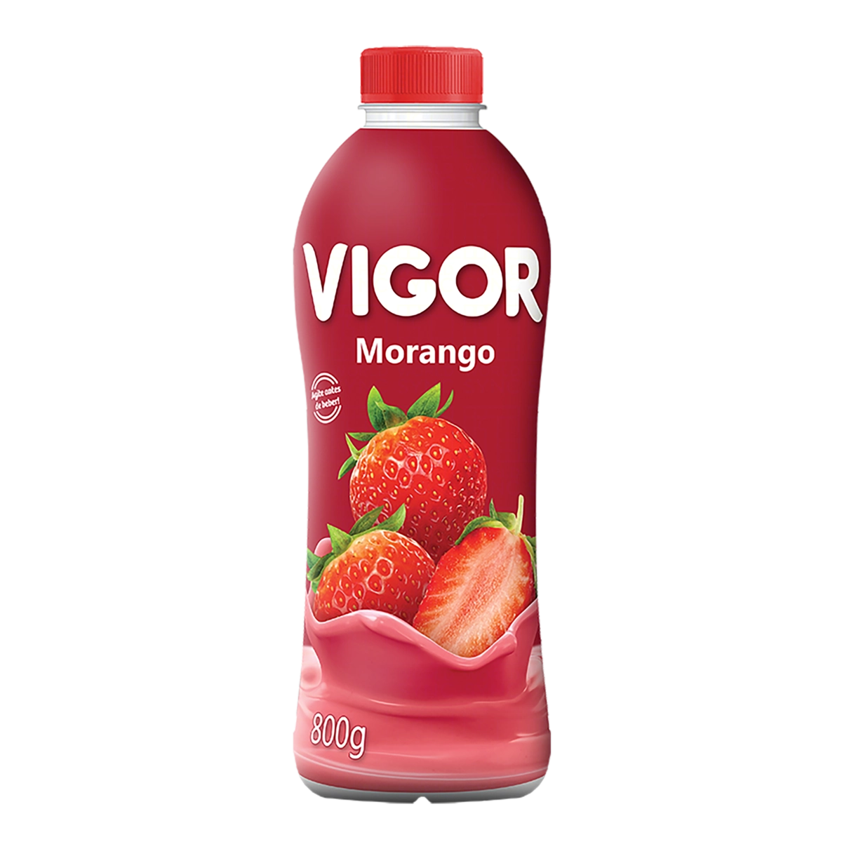 Iogurte Parcialmente Desnatado Morango Vigor Garrafa 800g