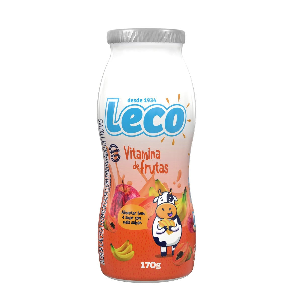 Bebida Láctea Fermentada Vitamina De Frutas Leco Frasco 170g