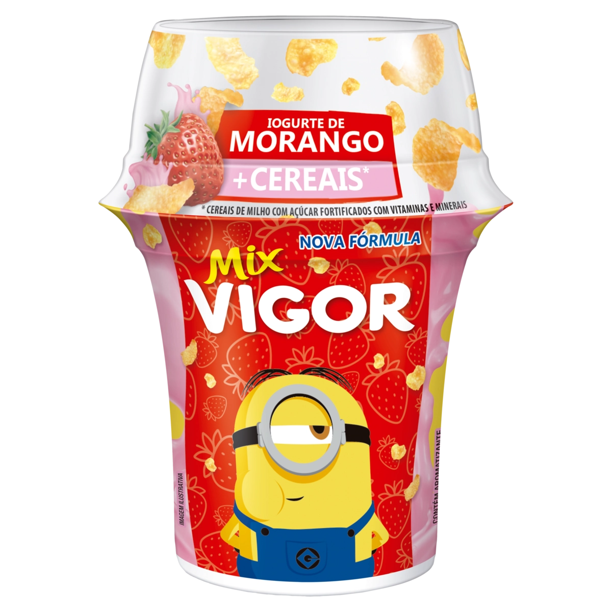Iogurte Morango Com Cereais Vigor Mix Copo 140g