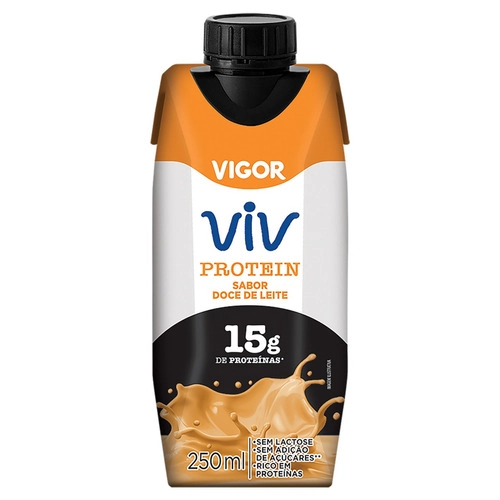 Bebida Láctea Uht Doce De Leite Zero Lactose Vigor Viv Protein Caixa 250ml