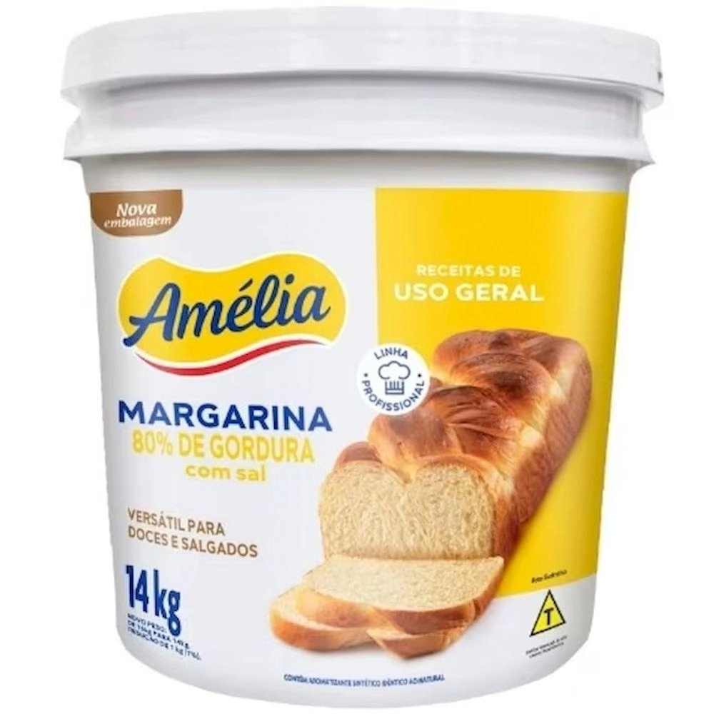 Margarina Com Sal 80 De Gordura Uso Geral Amélia Profissional Balde 14kg