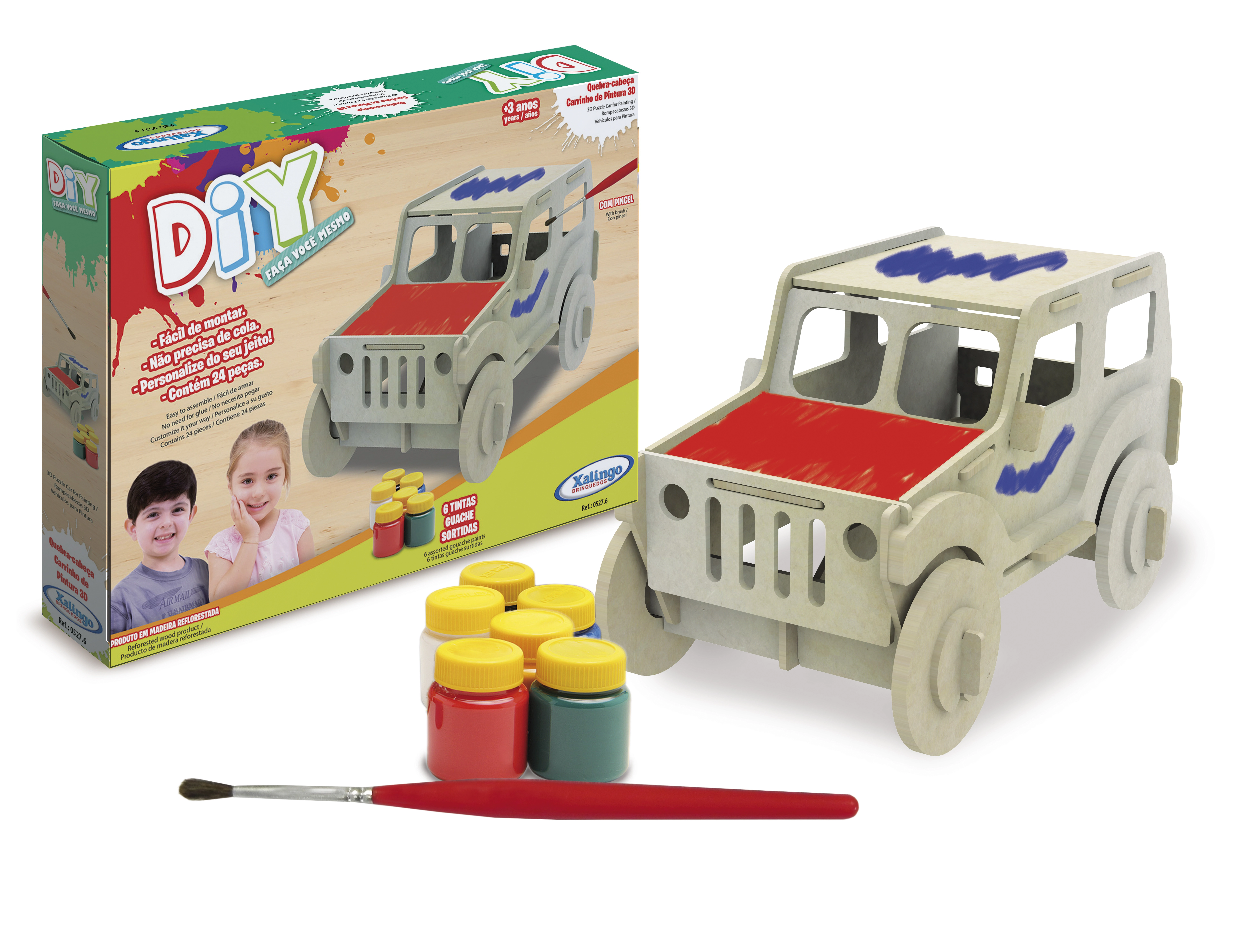 Quebra Cabeca Carrinho Para Pintura 3d Xalingo