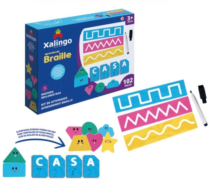 Kit Atividade Aprendendo Braile 102pcs Ref.17610