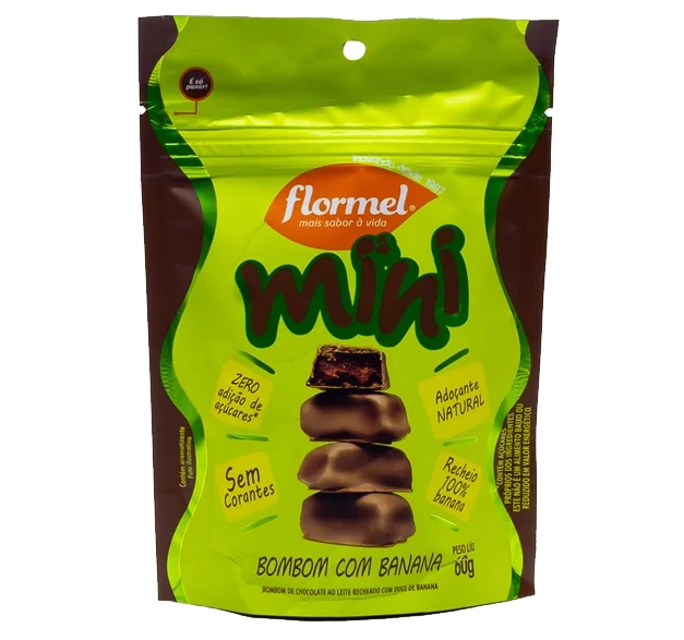 Mini Bombom Com Banana Flormel Pouch 60g