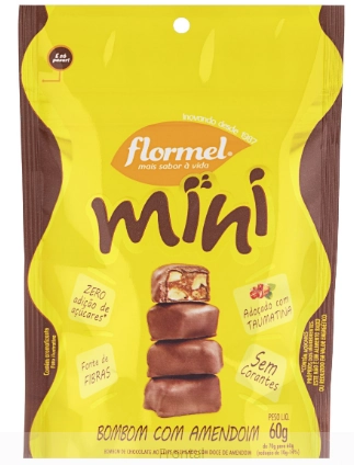 Mini Bombom Com Amendoim Flormel Pouch 60g