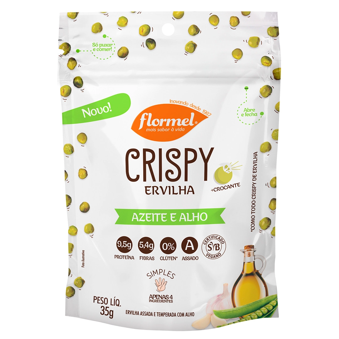 Crispy De Ervilha Azeite E Alho Flormel Pouch 35g
