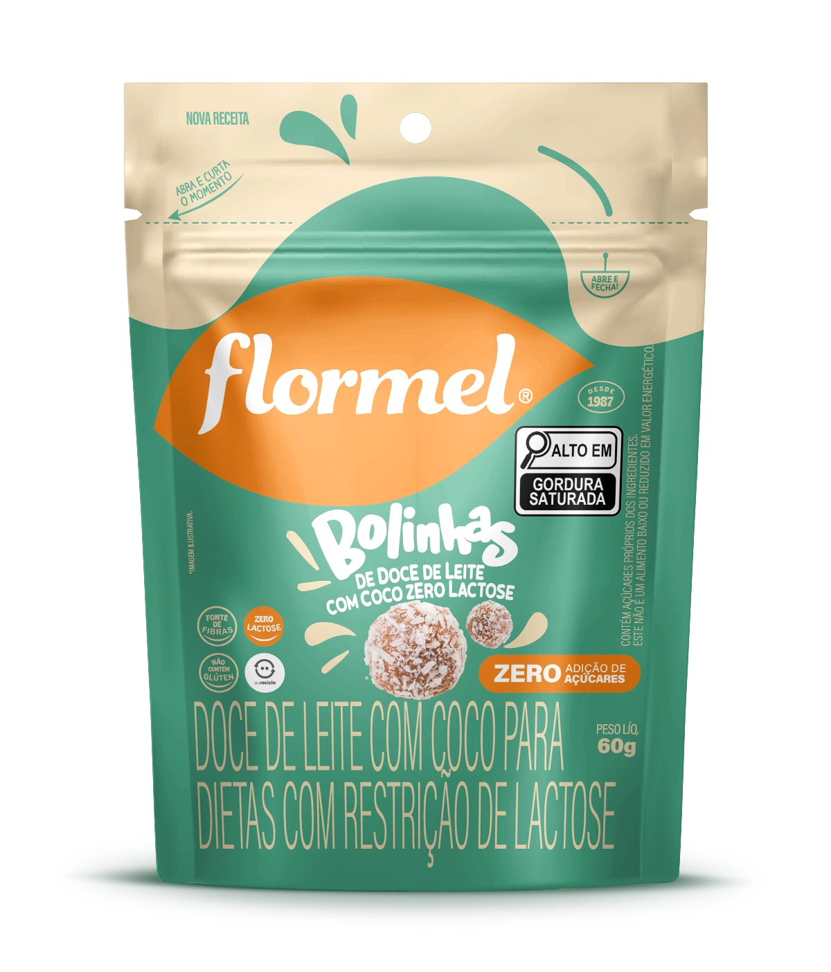 Bolinha de Doce de Leite Zero Lactose 60gr - Flormel