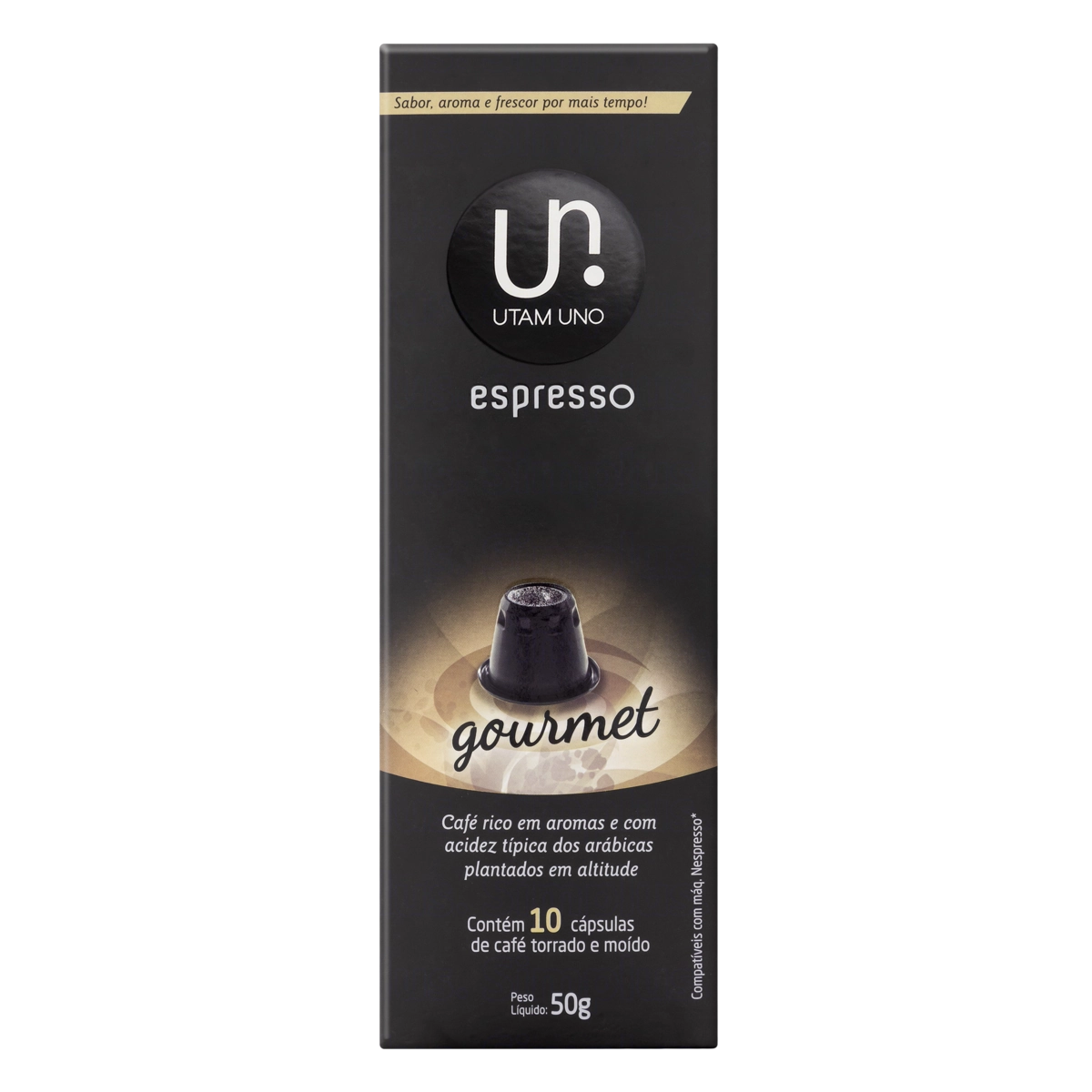 Café Em Cápsula Torrado E Moído Espresso Utam Uno Gourmet Caixa 50g 10 Unidades