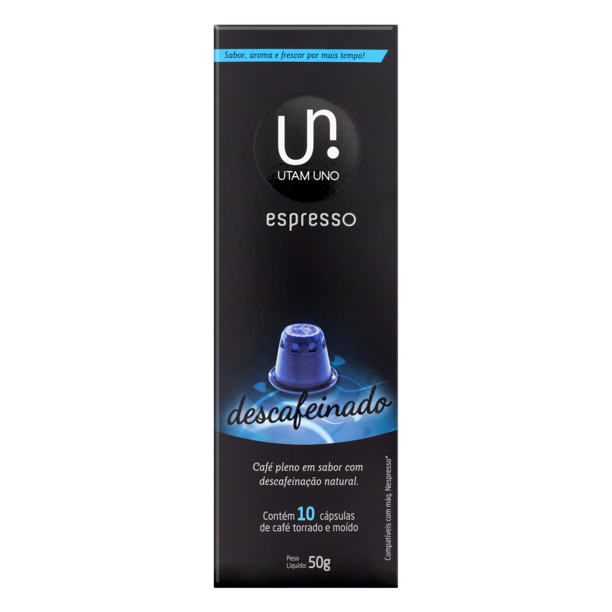 Café Em Cápsula Torrado E Moído Espresso Descafeinado Utam Uno Caixa 50g 10 Unidades