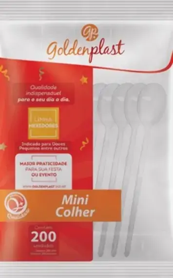 Mini Colher Goldenplast C/200 Cristal