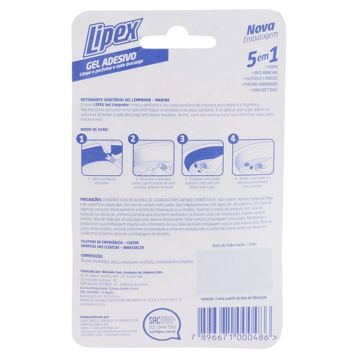 Elim Odores Lipex Gel Adesivo Natueza C/1 Disco 7g