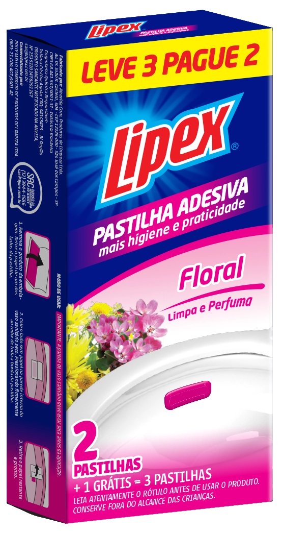 Pastilha Adesiva Lipex Lavanda C/3 10g