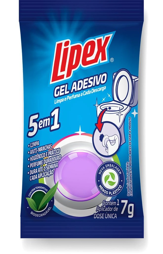 Gel Adesivo Lipex 5em1 Sortidos 7g C/1 Disco